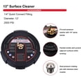 thumbnail image 2 of Tool Daily 13 Inch Pressure Washer Surface Cleaner Attachment with 2 Power Washer Extension Wands, 2500 PSI, 2 of 7