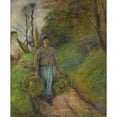 thumbnail image 3 of Camille Pissarro 20x24 Black Modern Framed Museum Art Print Titled - Peasant Woman Carrying Two Bundles of Hay (1883), 3 of 5