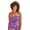 Purple Palm Leaves, variant on Women's Smocked Bandeau Tankini Top