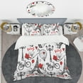 thumbnail image 2 of Designart 'Paris Eiffel Red Hearts I' Mid-Century Modern Duvet Cover Set, 2 of 4