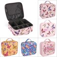 thumbnail image 3 of Makeup Travel Case Butterfly Large Capacity Cosmetic Storage Case Toiletry Tote, 3 of 10