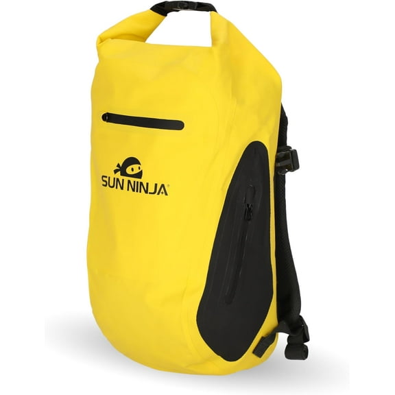SUN NINJA Dry Bag Backpack, Waterproof Floating Drybag for Kayaking & SUP, Dry Bags Waterproof Backpack for Men & Women, Dry Sack Waterproof Bag, 20L Capacity - Yellow