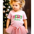 thumbnail image 5 of Ink Printed Image NOT a Yarn Patch - Trendy Faux Yarn Merry Christmas Graphic Shirt Pink Shirt 2T, 5 of 7