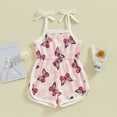 thumbnail image 2 of Bagilaanoe Newborn Baby Girl Summer Jumpsuit Shorts Butterfly Print Sleeveless Bodysuit 12M 18M 24M 3T 4T 5T Kids Playsuits One Piece Romper, 2 of 7