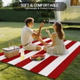 thumbnail image 5 of Fsddascl Red Stripes Outdoor Rug for Patio/Deck/Porch, Non-Slip Large Area Rug 5 x 8 Ft, Simple Red White Texture Indoor Outdoor Rugs Washable Area Rugs, Reversible Camping Rug Carpet Runner, 5 of 5