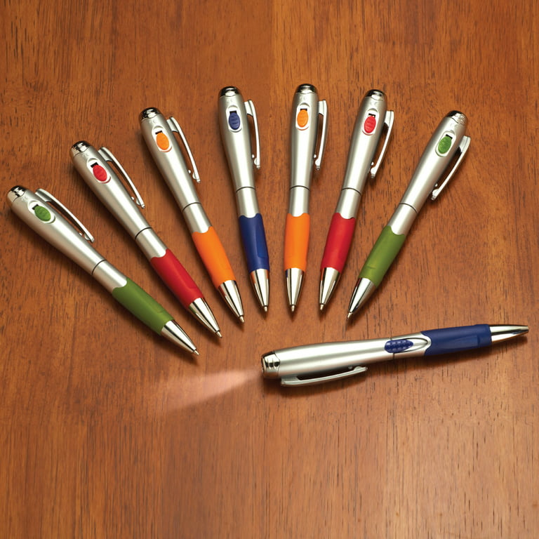 Collections Etc Flashlight Ink Pens - Set of 8