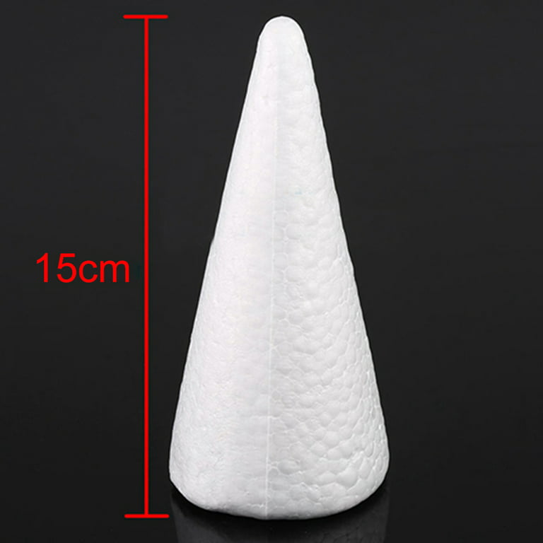 ACTENLY Craft Foam Cone - 10- Pack Cone Shaped Foam for DIY Home Craft  Project, Christmas Tree, Table Centerpiece, White Polystyrene Foam, 5.39 x  15 x 5.39 Inches