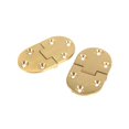 thumbnail image 3 of Set of 2 2-1/2" x 1-1/2" Round Edge Brass Shelf Hinges with Screws and Folding Flap, 3 of 4