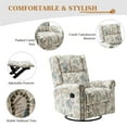 thumbnail image 4 of Fabric Manual Swivel Recliner Nursery Armchair Upholstered Nailhead Trims Bedroom Home Living Room Office Bird, 4 of 6