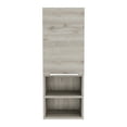 thumbnail image 2 of LiviNest Wall Mounted Bathroom Cabinet: Space Saving Storage with Hidden Cabinet & Open Shelves - Modern Light Gray Wood Grain Finish for Small Bathroom Organization & Home Decor, 2 of 6