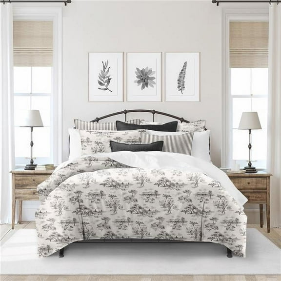 Auclair Gray King Size Comforter & 2 Pillow Shams Set - 3 Piece