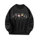 thumbnail image 2 of Sudadera con cuello redondo para mujer, Tops, ropa de otoño e invierno, alfabeto estampado elegante Negro, 2 of 8
