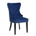 thumbnail image 2 of Erica 2 Piece Wood Legs Dinning Chair Finish with Velvet Fabric in Navy, 2 of 5