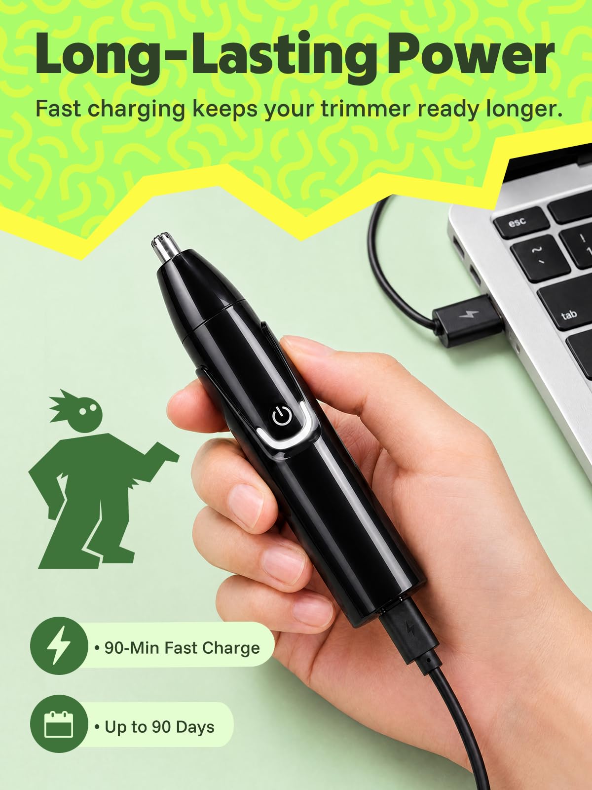 Manspot Nose & Ear Hair Trimmer, 10,000 RPM Electric photo 6