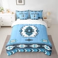 thumbnail image 2 of Manfei Retro Boho Aztec 7-Piece Twin Bedding Sets,bohemian Exotic Style Bedding Comforter Set,White Blue Sheet Sets For Boys Kids,Luxury Bedroom Decor Reversible, 2 of 8