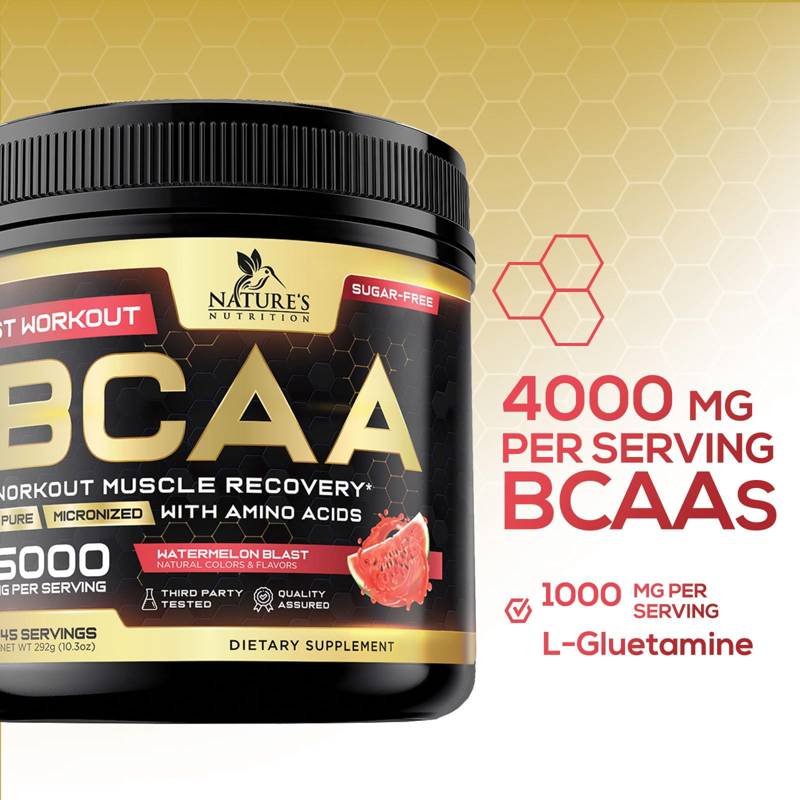 Muscle Recovery Drink Powder with BCAA, L-Glutamine & Amino Acids
