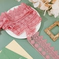 thumbnail image 4 of 7.5 Yards Polyester Flower Lace Ribbon Wave Lace Trim Pink Elegant Lace for Clothing Floral Pattern Ribbon for DIY Wedding Party Home Decoration, 4 of 7