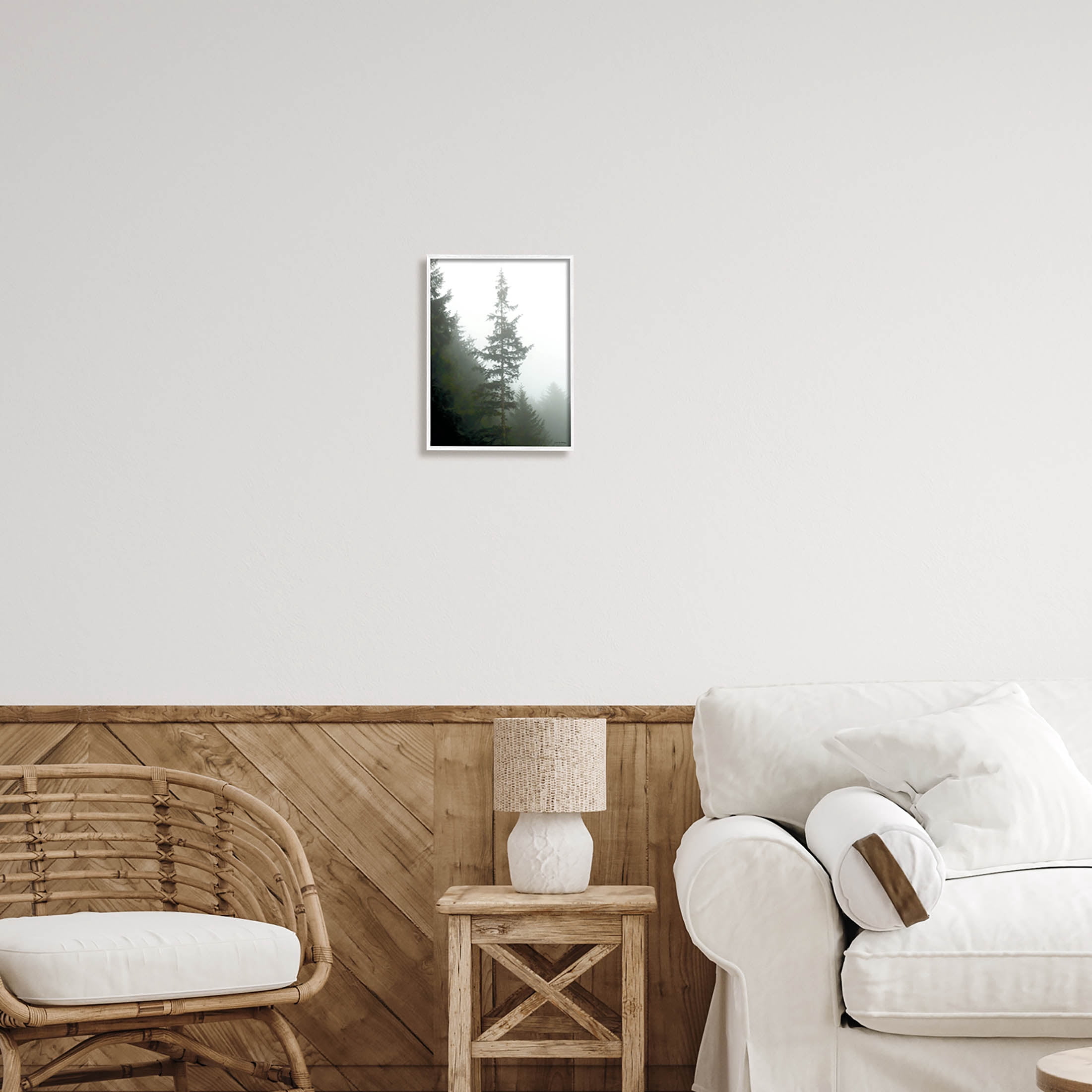 Stupell Industries Majestic Pine Foggy Forest Photograph White Framed Art Print Wall Art, Design by Debra Van Swearingen