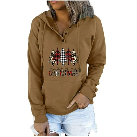 

Womens Long Sleeve Tops Womens Tops Fashion Woman Long Sleeve Autumn T-Shirt Printing Hooded Pockets Blouse Tops Womens Long Sleeve Tops Corset Tops for Women