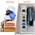 thumbnail image 4 of Hat Organizer Hat Storage10 Shelf, Hanging Closet Hat Rack for Baseball Caps, Hat Holder Cap Organizer with 2 Side Storage Pockets and 2 Hooks, Easy Assembly, White/Black, 4 of 10