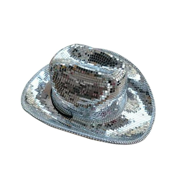 Sombrero de vaquero occidental Sombrero brillante Verano Camping Senderismo Playa Adultos Pesca Cosplay Fiesta de compromiso nupcial Disco Sombrero de Sombrero de ala enrollada Salvador Sombrero de vaquero