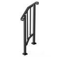 thumbnail image 4 of VEVOR Handrails for Outdoor Steps, 1-2 Step Stair Hand Rail Kit, Transitional Carbon Steel Railings with Installation Kit, Stair Rails for Seniors, Concrete Steps & Porch & Deck, Black Retro Arch, 4 of 9