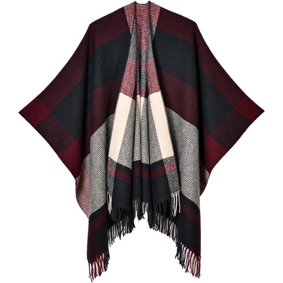 Zhengup Women's Elegant Shawl Wraps Open Front Cardigan Sweater for Travel Plane Blanket