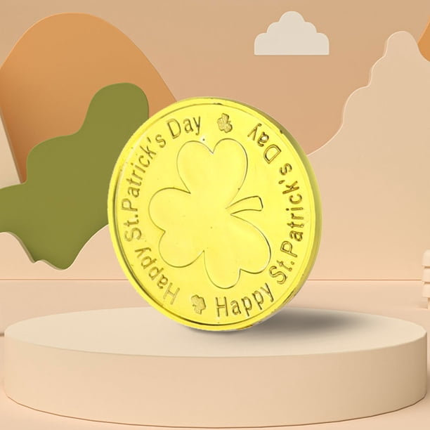 Monedas De Oro Del Día De San Patricio Monedas de oro del Día de San Patricio para juegos de mesa/fichas/juguetes (100 piezas de oro) Sywqhk libre de BPA