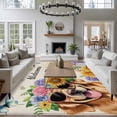 thumbnail image 4 of Spring Dog 5'x7' Area Rug, Rustic Watercolor Botanical Floral Sunflower Washable Non-Slip Soft Rugs, Low-Pile Large Carpet for Living Room Bedroom Dining Room, Non-Shedding Accent Rug, 4 of 9