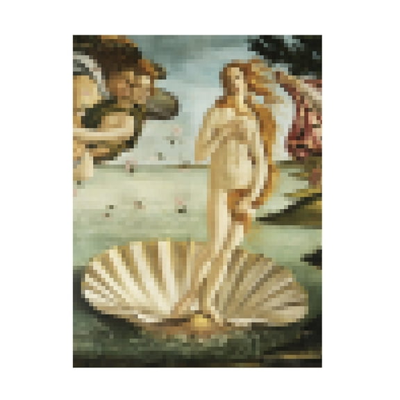 Trademark Fine Art Studio W Pixelated Venus on the Halfshell Canvas Wall Art
