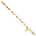 thumbnail image 3 of Auriga Fine Jewelry 14K Yellow Gold Link Heart Charm Bracelet 7.5inch for Women, 3 of 4