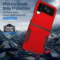 thumbnail image 2 of Dteck Case For Samsung Galaxy Z Flip 4 5G, Shockproof Folding Heavy Duty Rugged Protective Phone Case Cover Soft TPU Bumper, Red+Rose, 2 of 7