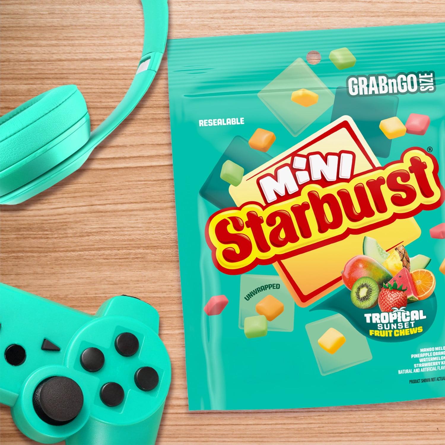 Starburst Minis Tropical Sunset Unwrapped Fruit Chews, Grab'N'Go - 7.2 oz Bag