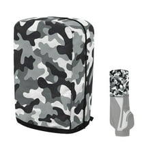 Yuyamidu Gray Camo Golf Bag Cover Camouflage Hood Golf Bag Dust Cover for Clubs Protection with Snap Button and Zipper