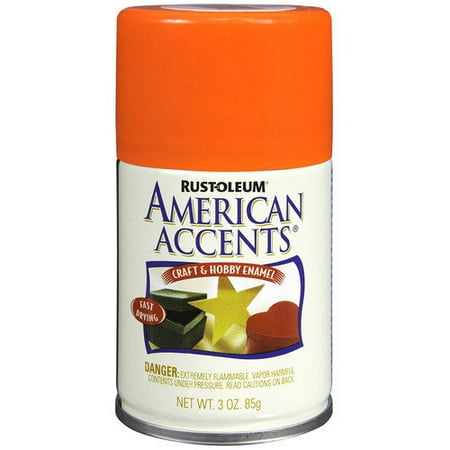 AmericanAccents 3 Oz Glow Orange Craft & Hobby Spray Enamel 209680 (Set of 6)