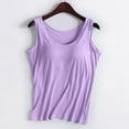 thumbnail image 2 of Glisme Ribbed Tank Tops For Women Built In Bra Scoop Neck Loose Fit Solid Color Sleeveless Summer Shirts Purple S, 2 of 3