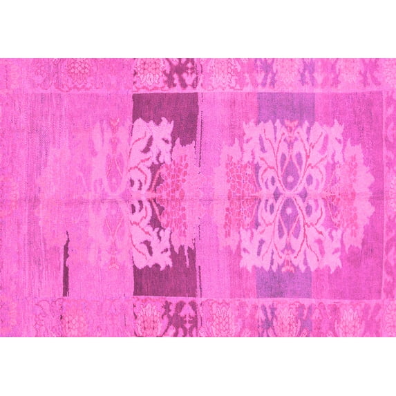 Ahgly Company Indoor Rectangle Abstract Pink Modern Area Rugs, 8' x 12'