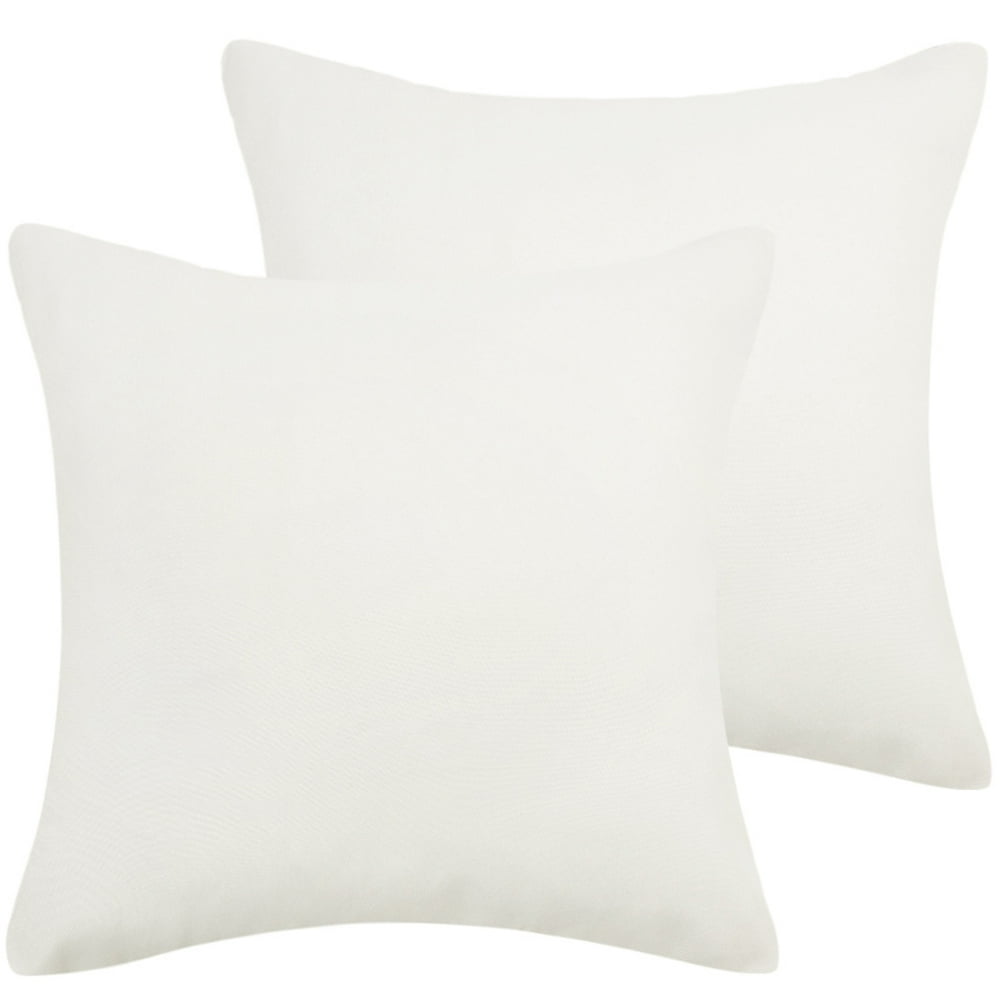 2pcs Solid Waterproof Decorative Throw Pillow Covers White 20"x20