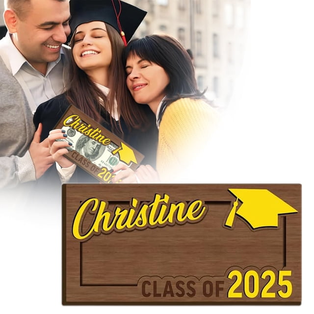 AKEGAMN GraduationMoney Holder Wooden Graduation Card Box Holder Envelope Class Of 2025 Senior For Graduates High-Quality Material: This graduation holder is made of high-quality wood material to du