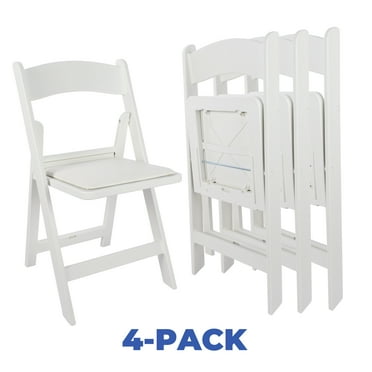 Mainstays Banquet Padded Resin Folding Chair, White (Set of 4)
