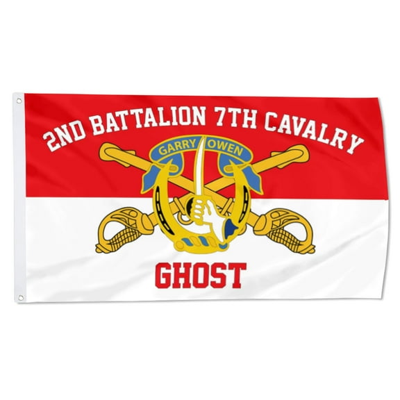 2but 2nd battalion 7th Cavalry Flag Garry Owens Ghost flags CAV US Army Military Flags Polyester 3x5 FT Indoor Outdoor Banner