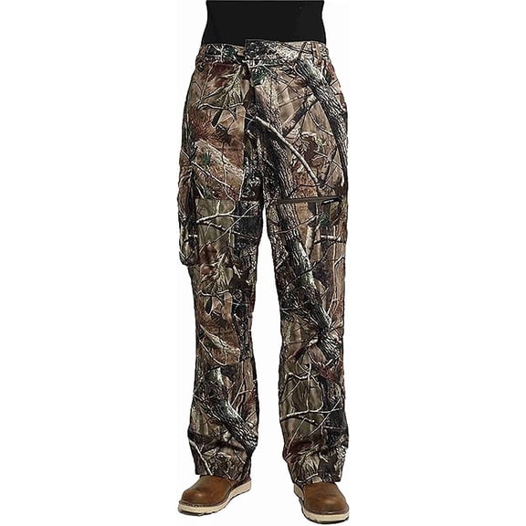 Krumba Mens Camo Pants Winter Windproof Softshell Outdoor Hiking Trousers L