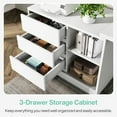 thumbnail image 3 of Tribesigns L-Shaped Computer Desk with Drawers and Shelves, Reversible White Corner Office Desk with Storage Cabinet, Modern Study Writing Table for Home Office, Bedroom, 3 of 5