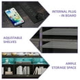 thumbnail image 4 of Uforic Farmhouse-Inspired TV Stand with Power Outlet, LED-Lit Media Console, Simplistic TV Cabinet for Living Room or Bedroom, Dark Rustic Oak, 59 Inch, 4 of 7
