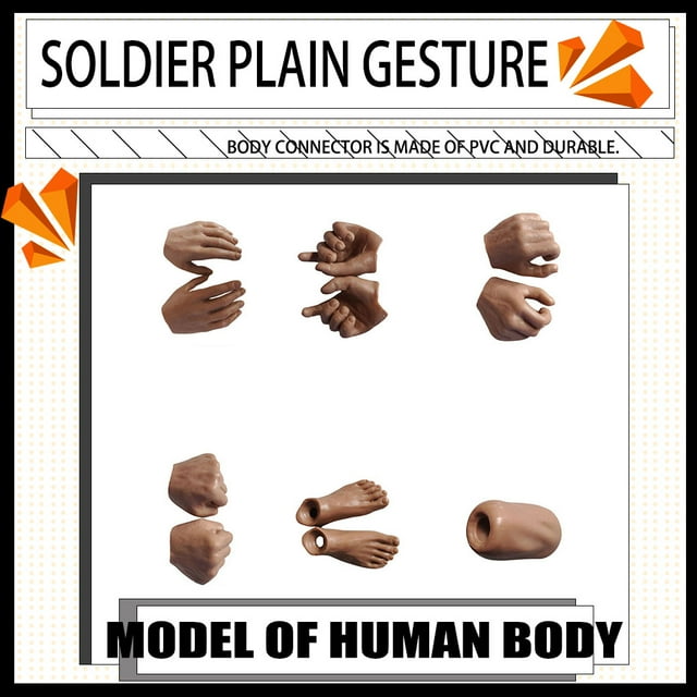 Baohd Figurines Articulées 12 Pouces Échelle 1/6 Corps Pratiques Étanches Différents Types de Mains Modèle Naturel Résistant à l'Usure Connecteur Type 2 1ensemble