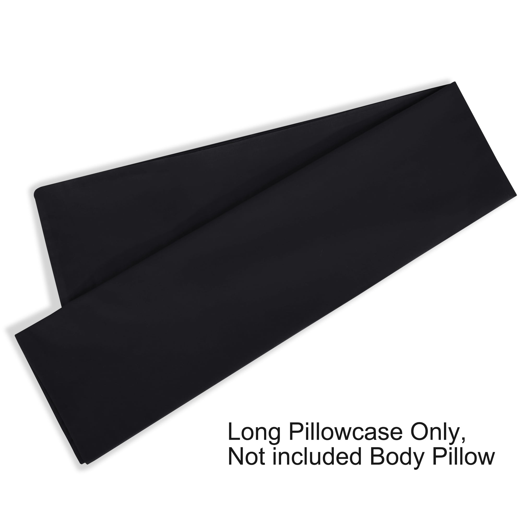 3 Pack Breathable Egyptian Cotton Body Pillow Covers, 20" x 48", Black