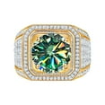 thumbnail image 3 of 2ct Moissanite Rings for Mens Round Cut D Color VVS1 Yellow/Blue/Green Diamond Rings for Mens Moissanite Anniversary Wedding Engagement Rings with Certificate, 3 of 9