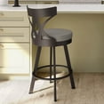 thumbnail image 5 of Amisco Washington 30 In. Swivel Bar Stool - Taupe Grey Faux Leather / Dark Brown Metal, 5 of 8