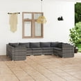 thumbnail image 1 of vidaXL 9 Piece Garden Lounge Set with Cushions Poly Rattan Grey, 1 of 4