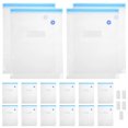 thumbnail image 1 of Raindrops 25Pack Vacuum Seal Bag For Food Preservation Zipper Design Blue White PE PA Material Microwavable, 1 of 6
